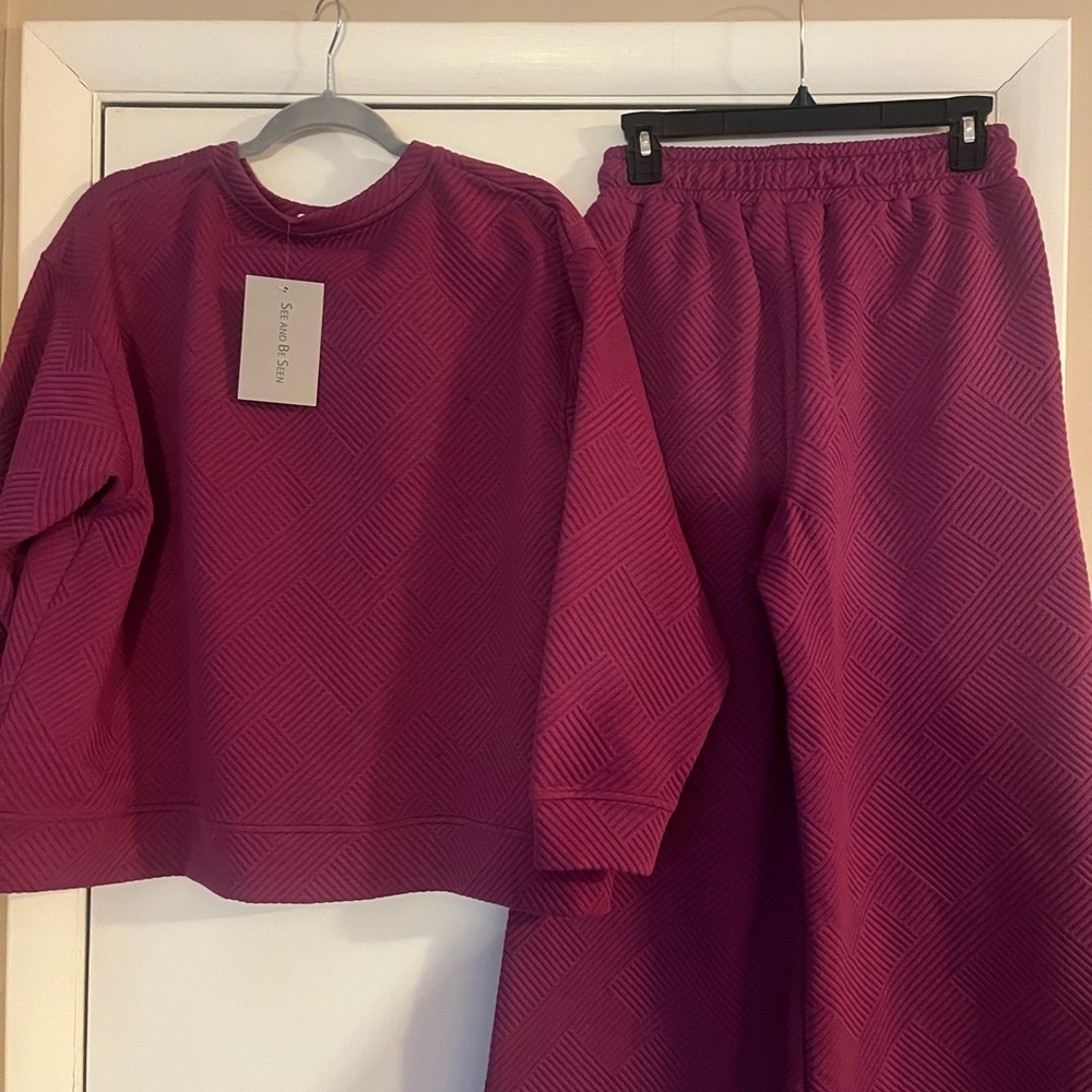 ‘See And Be Seen’ Textured Sweater and Pants Set - Picture 3 of 5